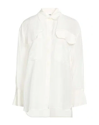 Solotre Woman Shirt Off White Size 8 Cotton, Silk