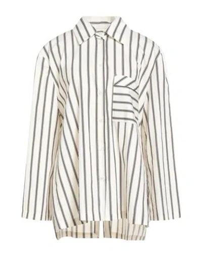 Solotre Woman Shirt White Size 8 Cotton, Viscose, Polyamide