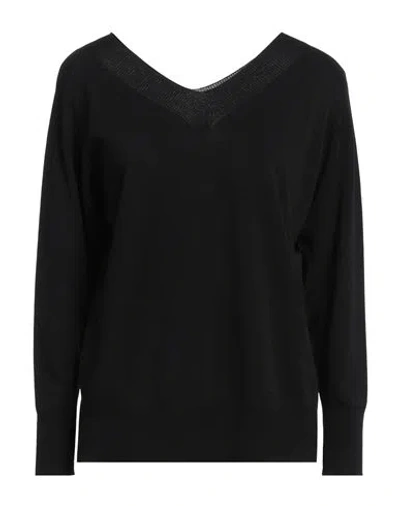 Solotre Woman Sweater Black Size 1 Viscose, Polyamide In Black