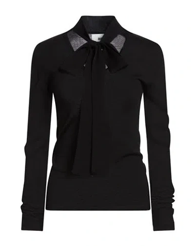 Solotre Woman Sweater Black Size 4 Wool, Silk