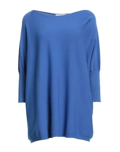 Solotre Woman Sweater Blue Size 4 Viscose, Polyester