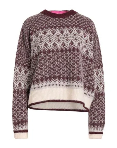 Solotre Woman Sweater Burgundy Size 2 Wool, Alpaca Wool, Polyamide, Cashmere
