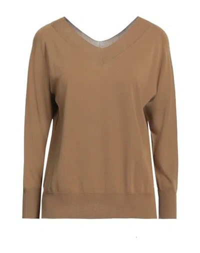 Solotre Woman Sweater Camel Size 1 Viscose, Polyamide In Beige