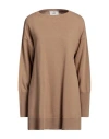 Solotre Woman Sweater Camel Size 4 Wool In Beige