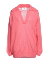 Solotre Woman Sweater Coral Size 2 Mohair Wool, Polyamide, Wool In Red
