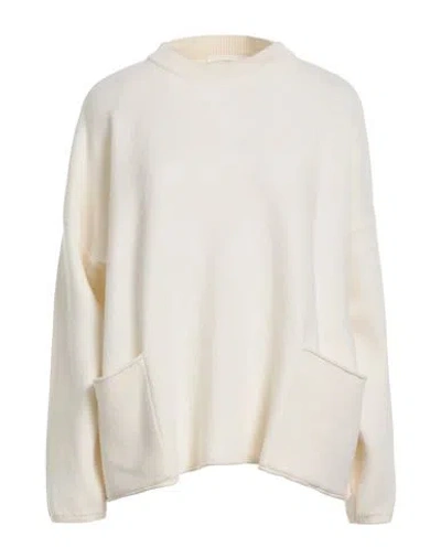 Solotre Woman Sweater Cream Size 3 Wool In White