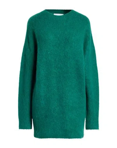 Solotre Woman Sweater Green Size 3 Alpaca Wool, Polyamide, Wool, Elastane In Animal Print