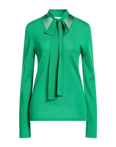 Solotre Woman Sweater Green Size 4 Wool, Silk
