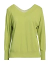 Solotre Woman Sweater Lime Green Size 2 Viscose, Polyamide In Green