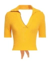 Solotre Woman Sweater Marigold Size 4 Cotton, Polyamide In Yellow