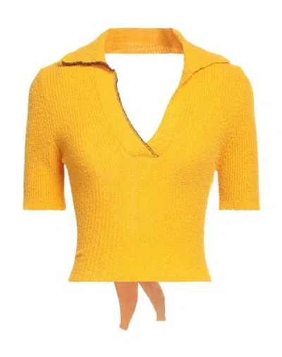 Solotre Woman Sweater Marigold Size 4 Cotton, Polyamide In Yellow
