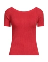 Solotre Woman Sweater Red Size 1 Viscose, Polyester In Red