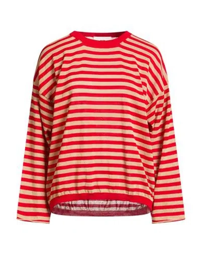 Solotre Woman Sweater Red Size 3 Cotton, Polyamide