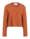 Solotre Woman Sweater Rust Size 4 Wool In Red