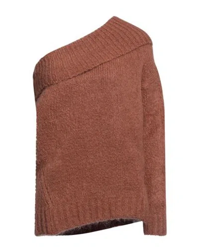 Solotre Woman Sweater Tan Size 1 Wool, Acrylic, Polyamide, Elastane In Brown