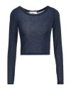 Solotre Woman T-shirt Navy Blue Size 1 Viscose, Polyamide, Cashmere, Elastane
