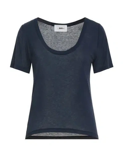 Solotre Woman T-shirt Navy Size 4 Viscose, Polyamide, Cashmere, Elastane In Blue