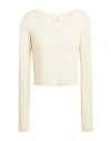 Solotre Woman T-shirt Sand Size 3 Viscose, Polyamide, Cashmere, Elastane In Beige