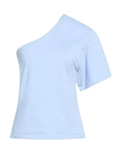Solotre Woman T-shirt Sky Blue Size 2 Cotton, Elastane