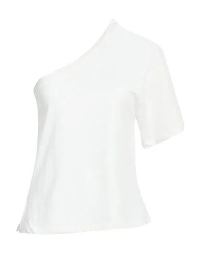 Solotre Woman T-shirt White Size 2 Cotton, Elastane