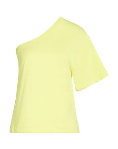 Solotre Woman T-shirt Yellow Size 2 Cotton, Elastane In Green