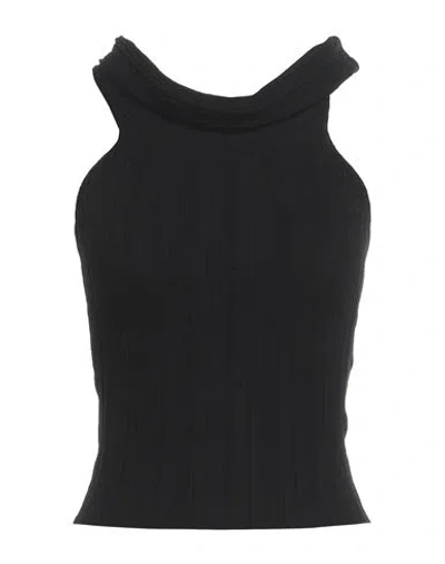 Solotre Woman Top Black Size 2 Viscose, Polyester