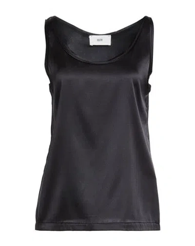 Solotre Woman Top Black Size L Silk, Elastane