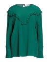 Solotre Woman Top Dark Green Size 4 Acetate, Silk In Green