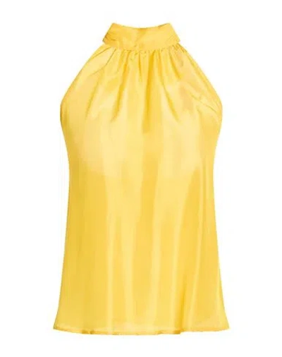 Solotre Woman Top Marigold Size 8 Silk In Yellow