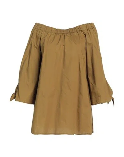 Solotre Woman Top Military Green Size 8 Cotton
