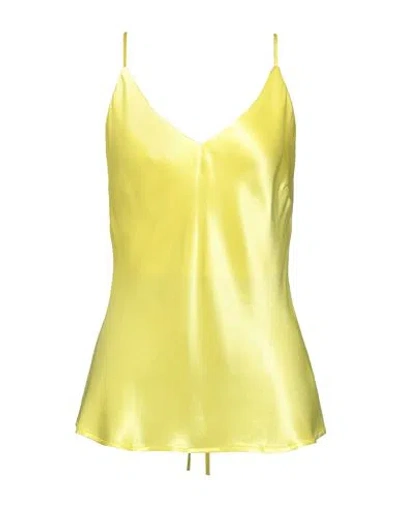Solotre Woman Top Yellow Size 4 Viscose