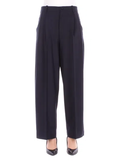 Solotre Woman Trousers M1f0037 Fu89s Navy Elegant Navy In Other