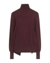 Solotre Woman Turtleneck Burgundy Size 3 Wool, Cashmere