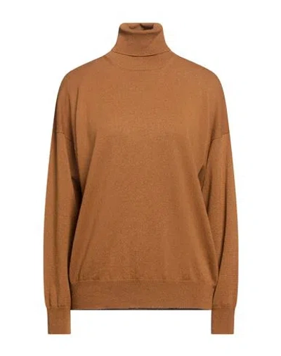 Solotre Woman Turtleneck Camel Size 1 Wool In Beige