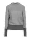 Solotre Woman Turtleneck Grey Size 2 Wool, Polyamide, Alpaca Wool In Grey