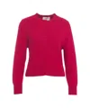 Solotre Wool Cardigan With Round Neckline In Pink