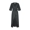 Solpardus Women's Delphi Linen Evergreen Kimono Robe In Green
