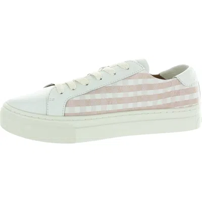 Soludos Check Mate Ibiza Womens Checkered Leather Casual And Fashion Sneakers In Pink