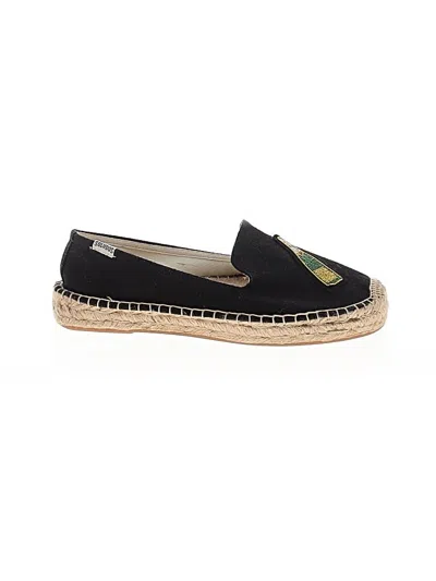 Pre-owned Soludos Flats In Black