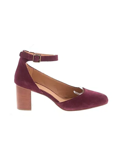 Pre-owned Soludos Heels In Burgundy