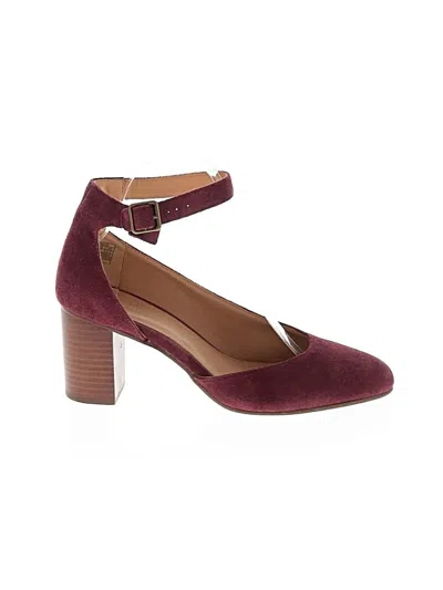 Pre-owned Soludos Heels In Burgundy