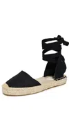 Soludos Lauren Lace Up Espadrilles Noche Black In Noche Black