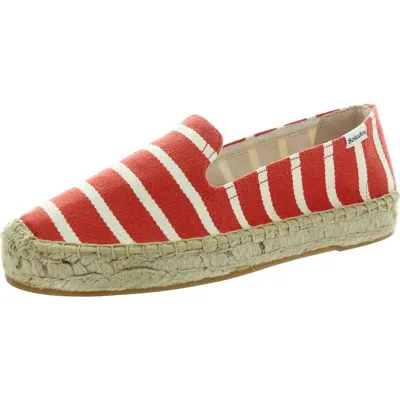 Soludos Platform Smoking Slipper Womens Knit Woven Espadrilles In Multi