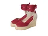 Soludos Platform Wedge Espadrille In Red