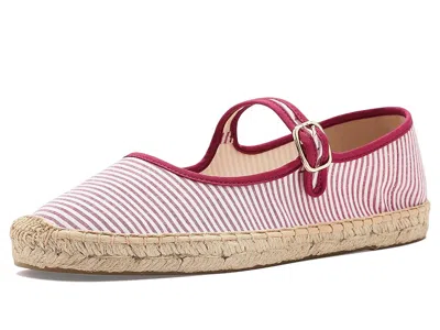 Soludos Seersucker Mary Jane Espadrille In Pink