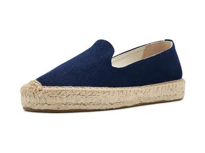 Soludos Smoking Platform Espadrille In Blue