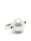 Soludos Stern Pearl-embellished Ring In Silver