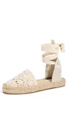 Soludos The Lauren Lace Up Crochet Espadrilles La Concha Ivory