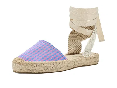 Soludos Vichy Lauren Lace-up Espadrille In Blue