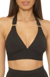 Soluna Sun Goddess Halter Bikini Top In Black